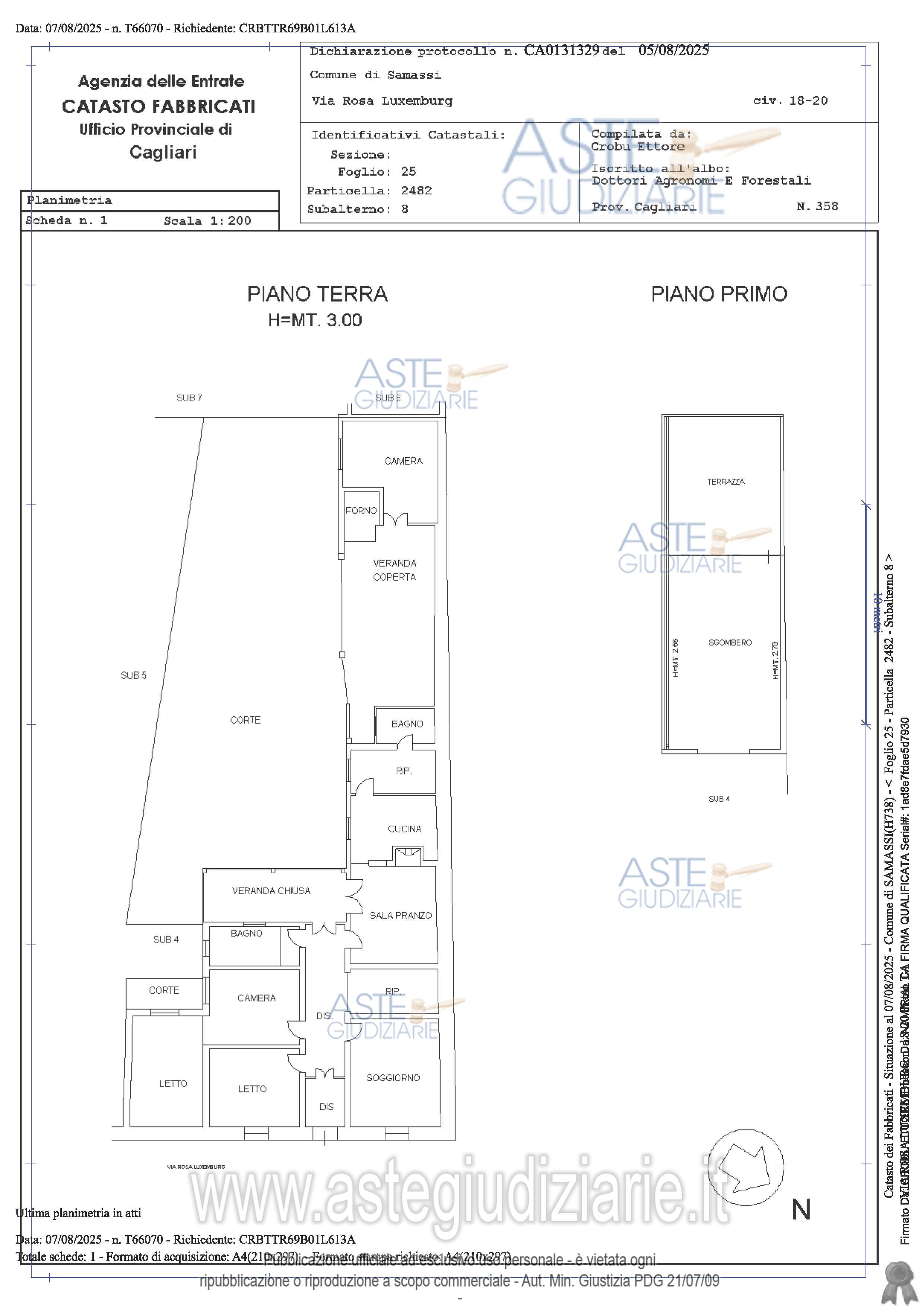 Planimetria del bene