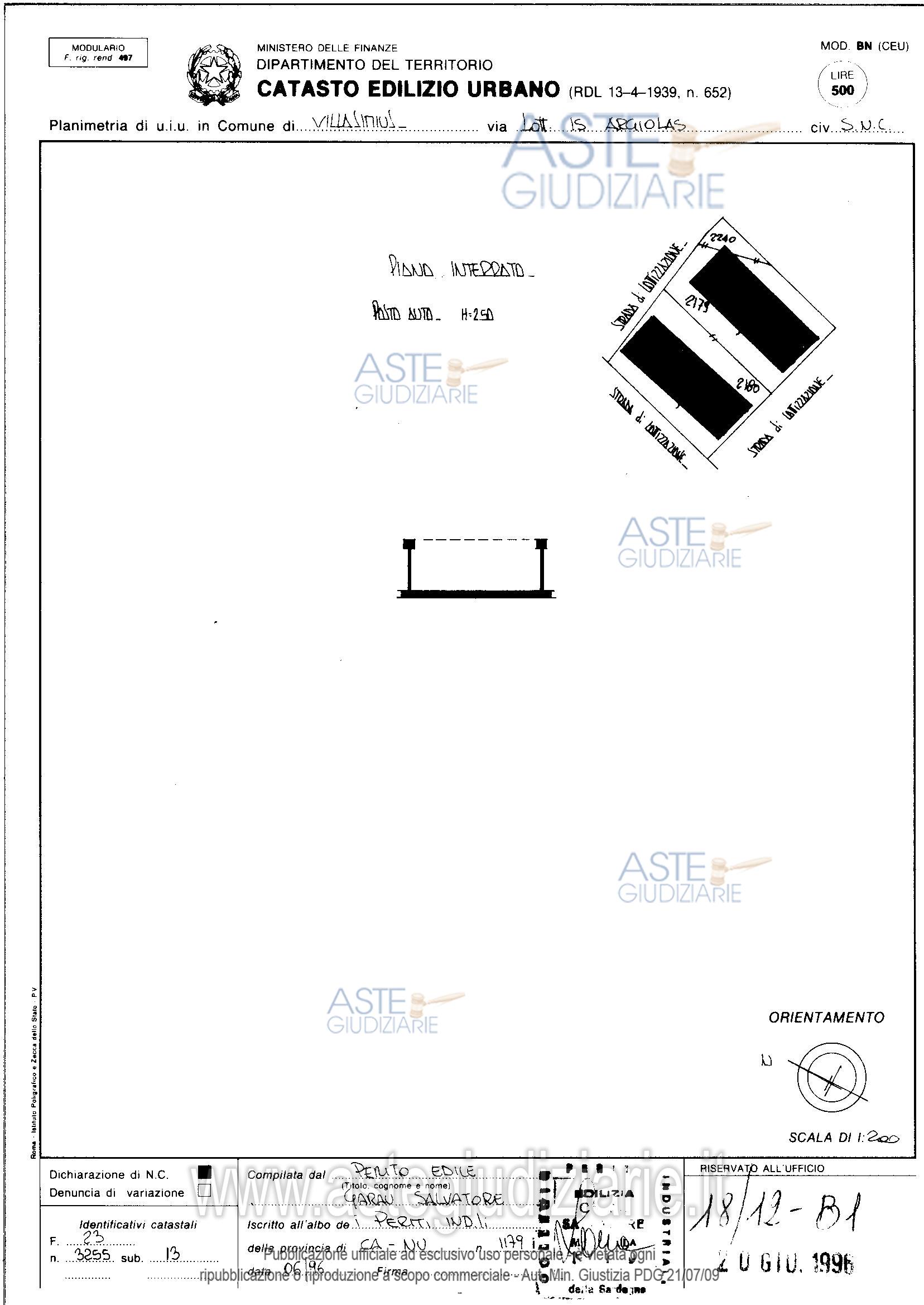 Planimetria del bene