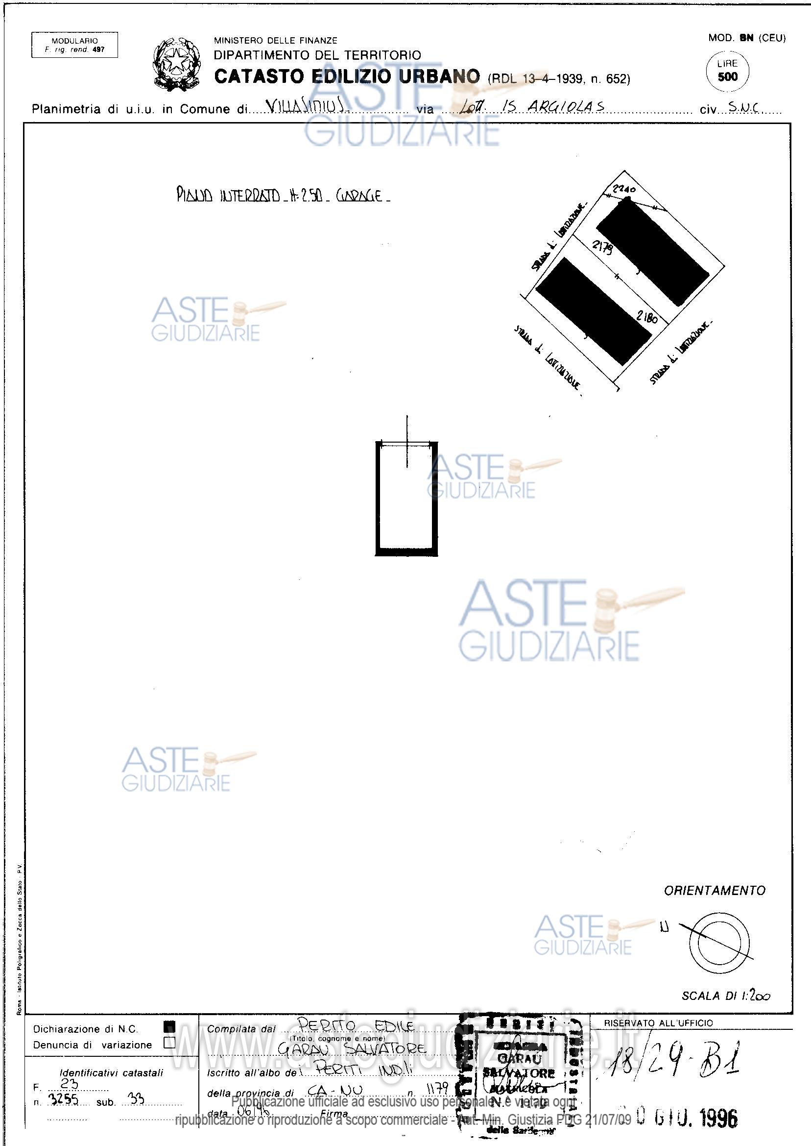 Planimetria del bene