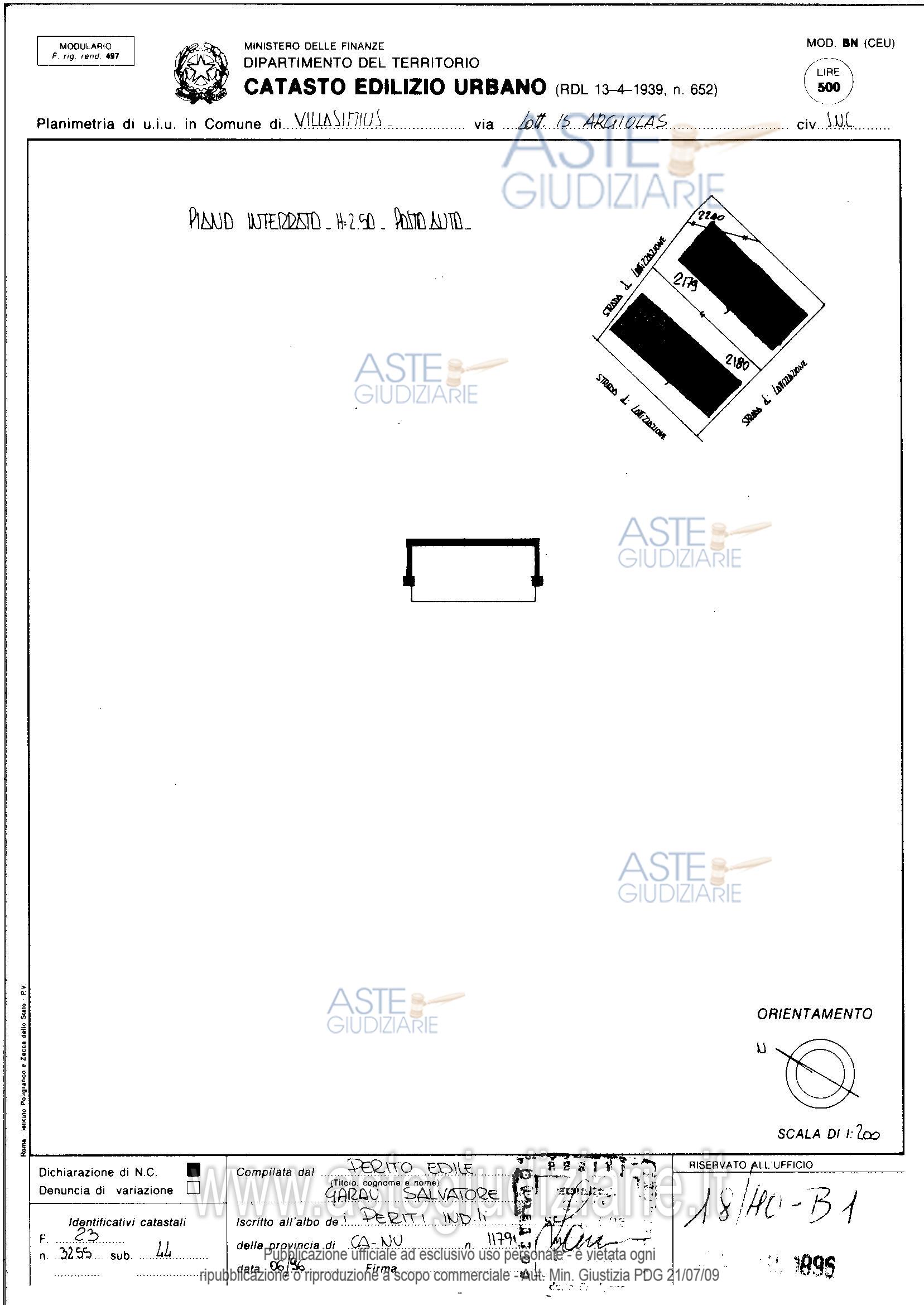 Planimetria del bene