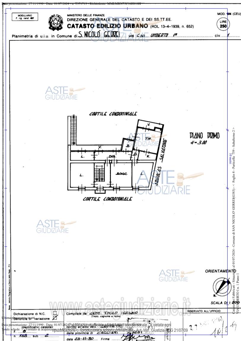 Planimetria del bene