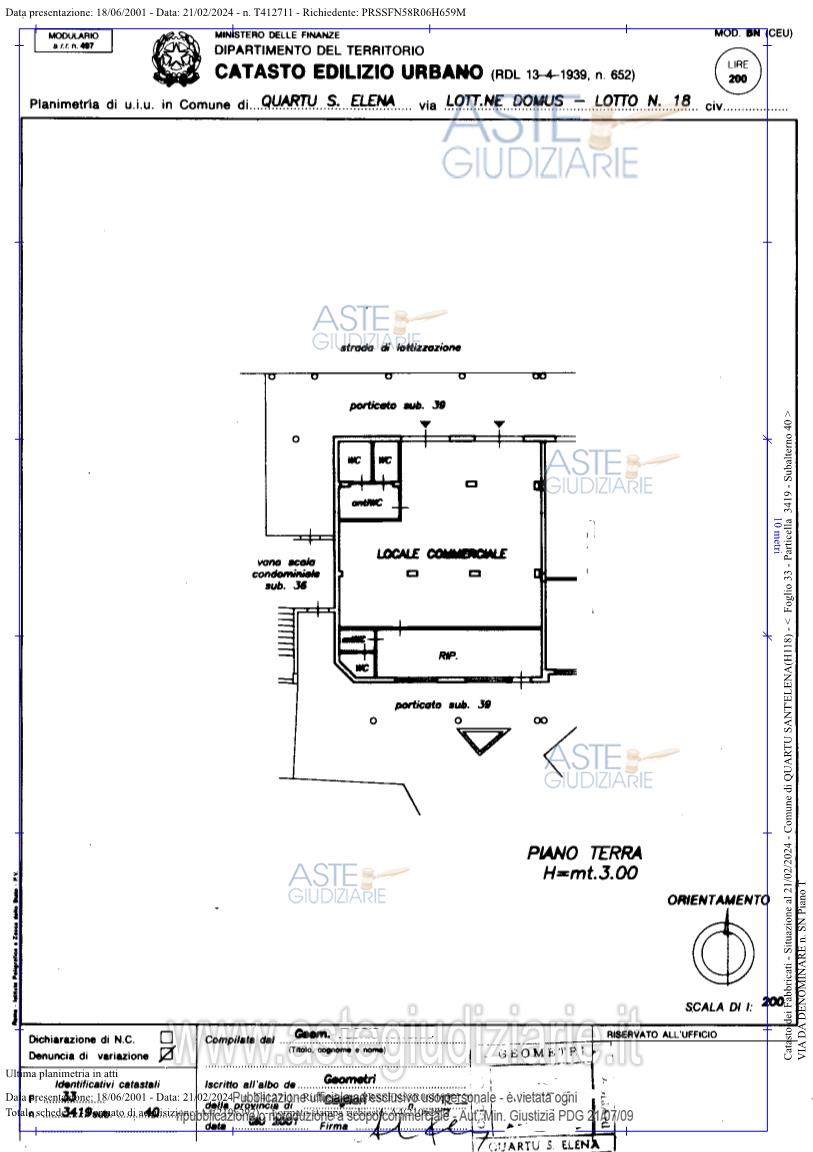 Planimetria del bene