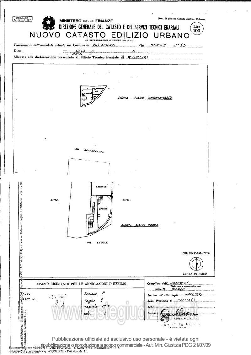Planimetria del bene