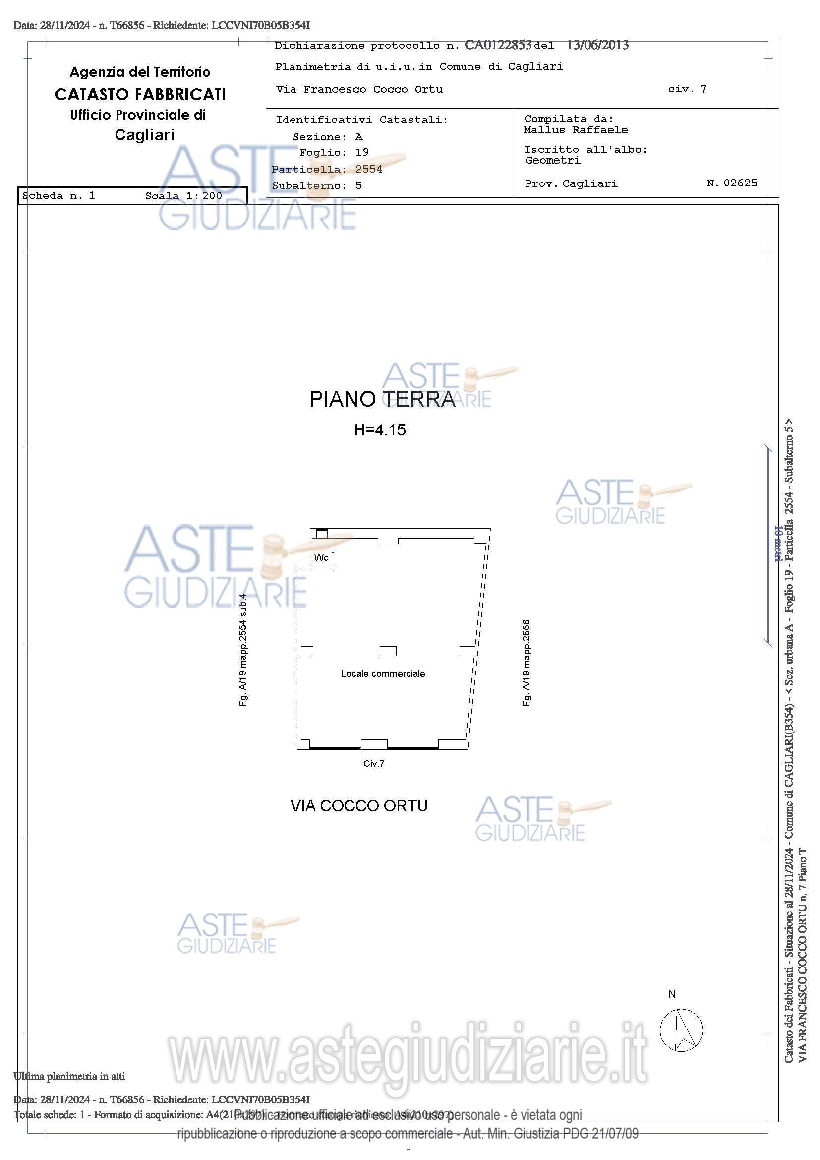 Planimetria del bene