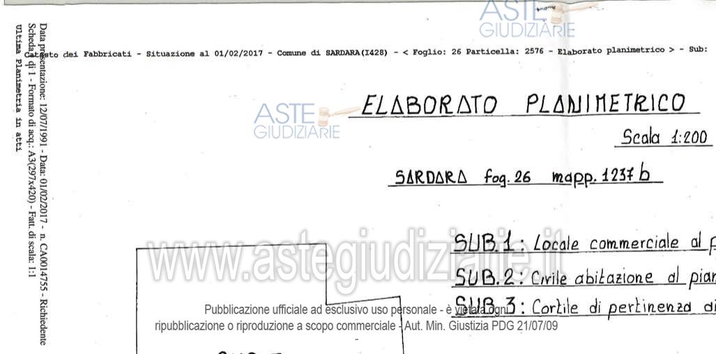 Planimetria del bene