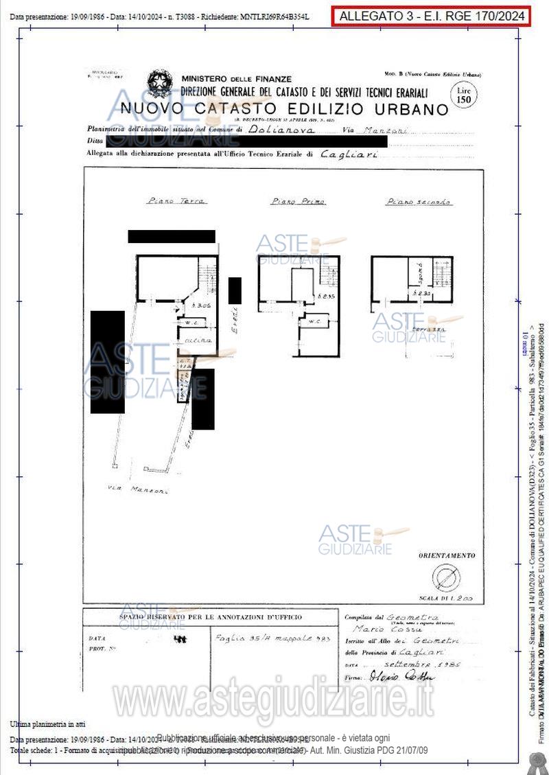 Planimetria del bene