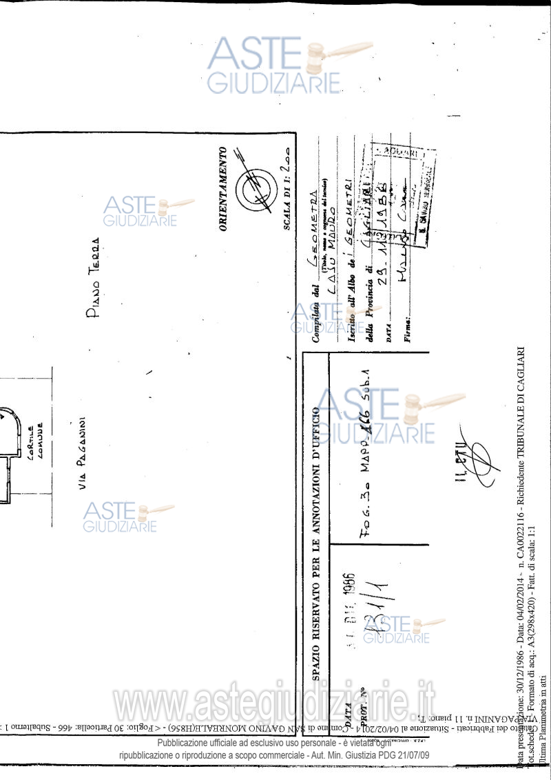 Planimetria del bene