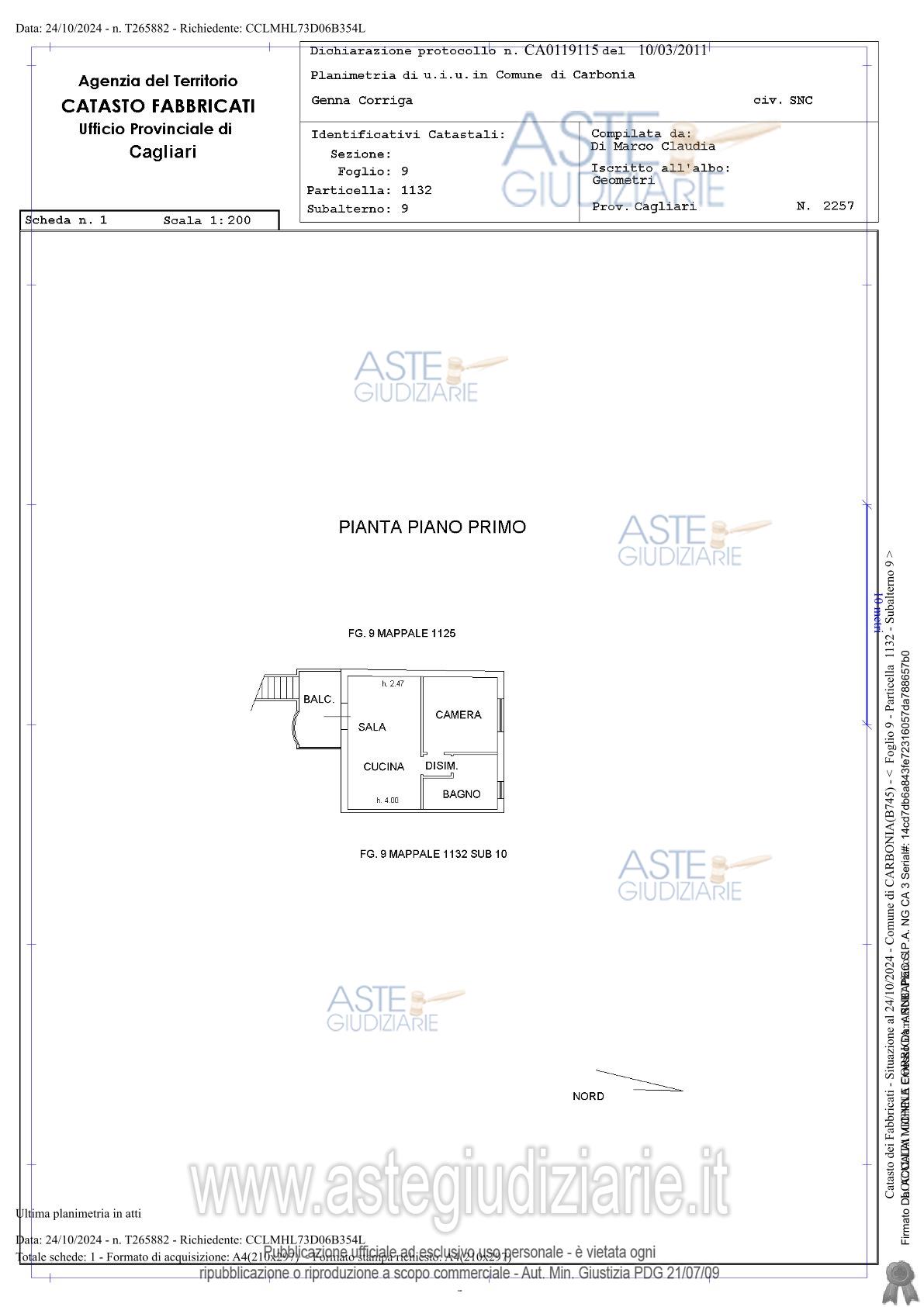 Planimetria del bene