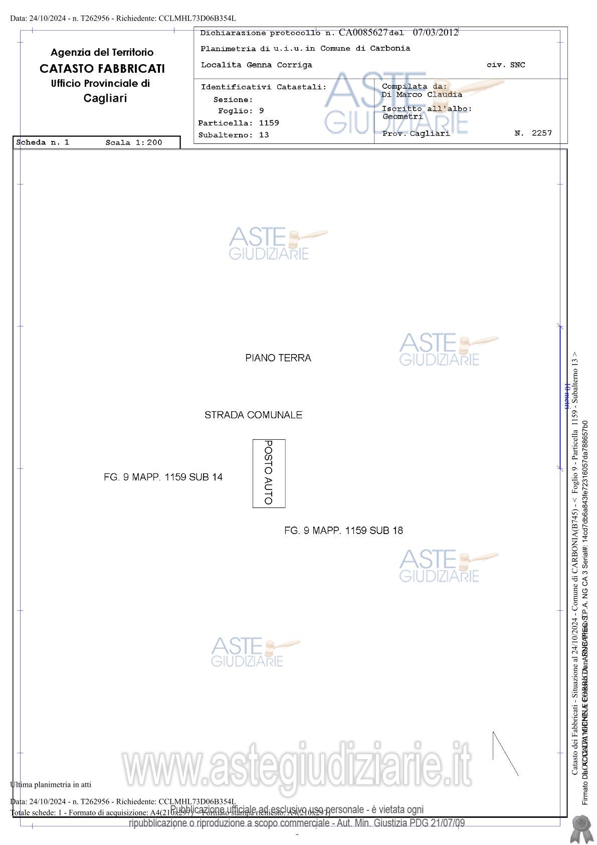Planimetria del bene