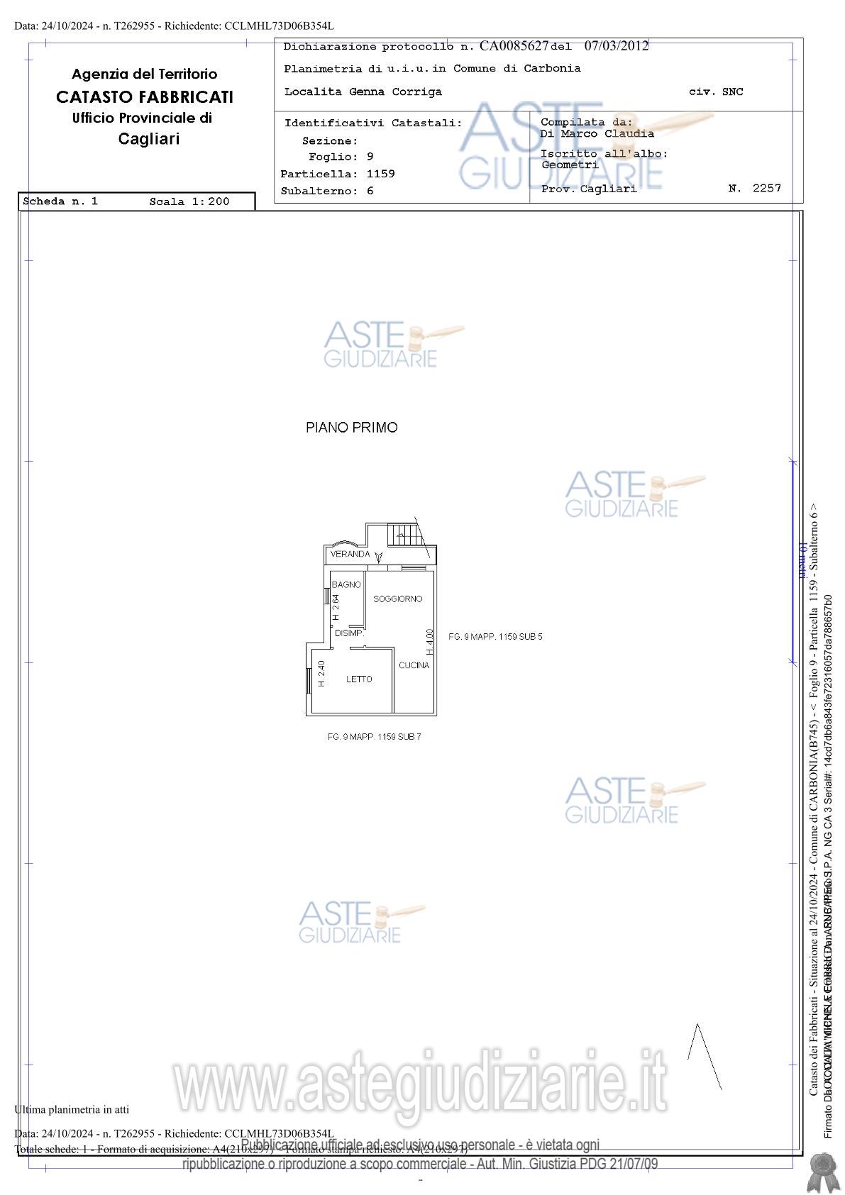 Planimetria del bene