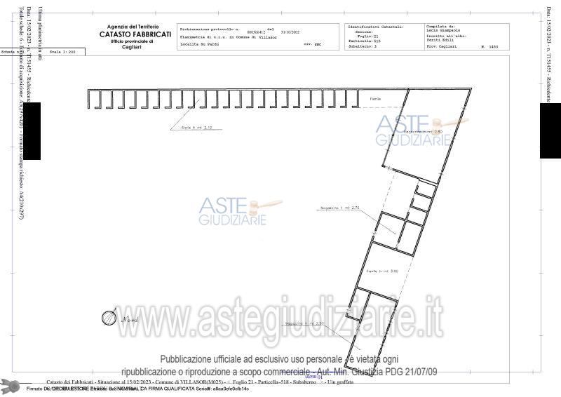 Planimetria del bene