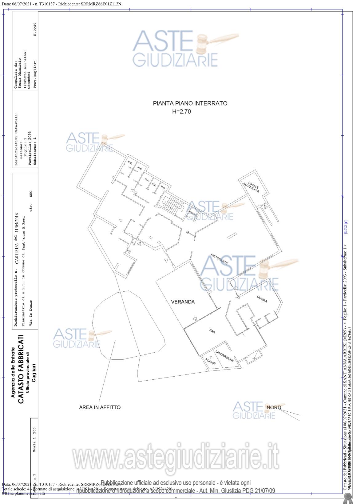 Planimetria del bene