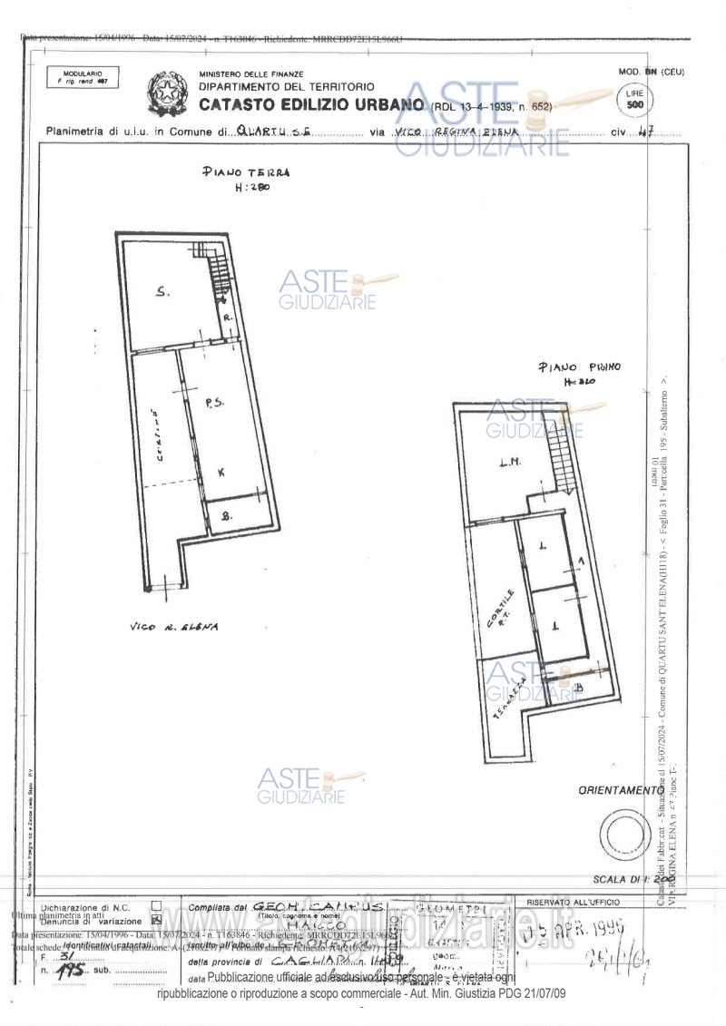 Planimetria del bene