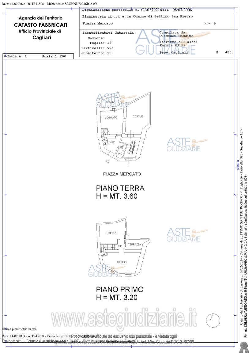 Planimetria del bene