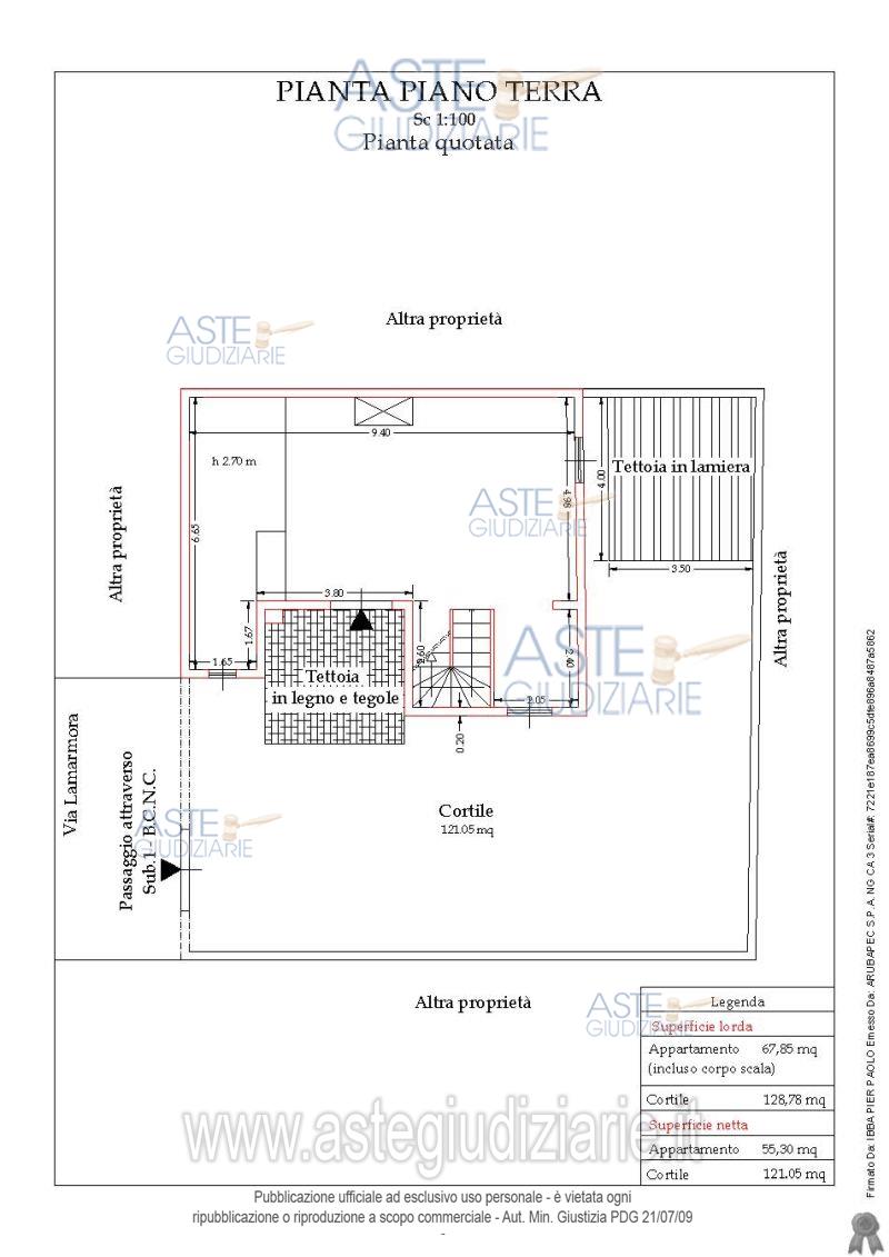 Planimetria del bene