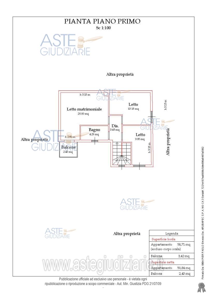 Planimetria del bene