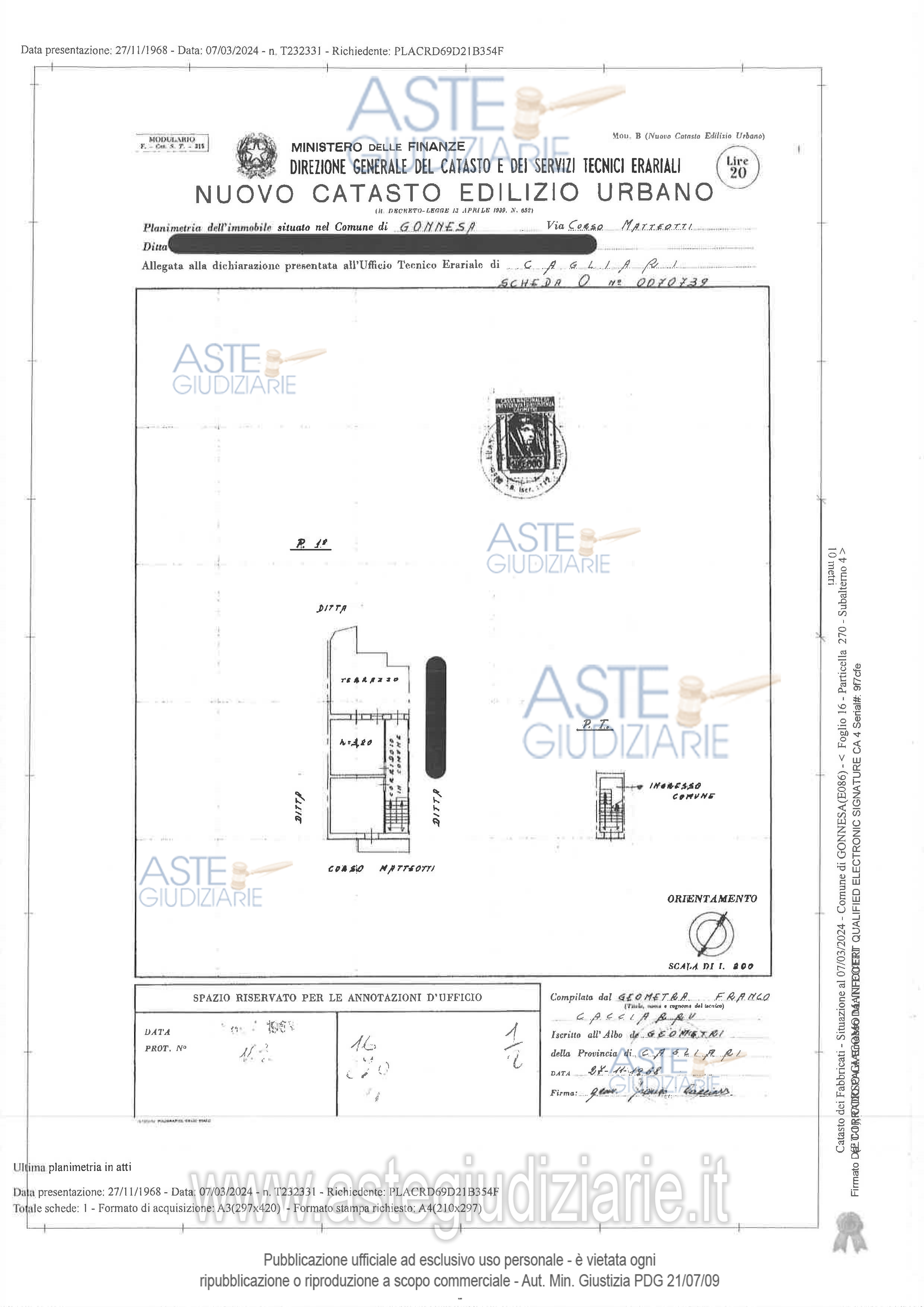 Planimetria del bene