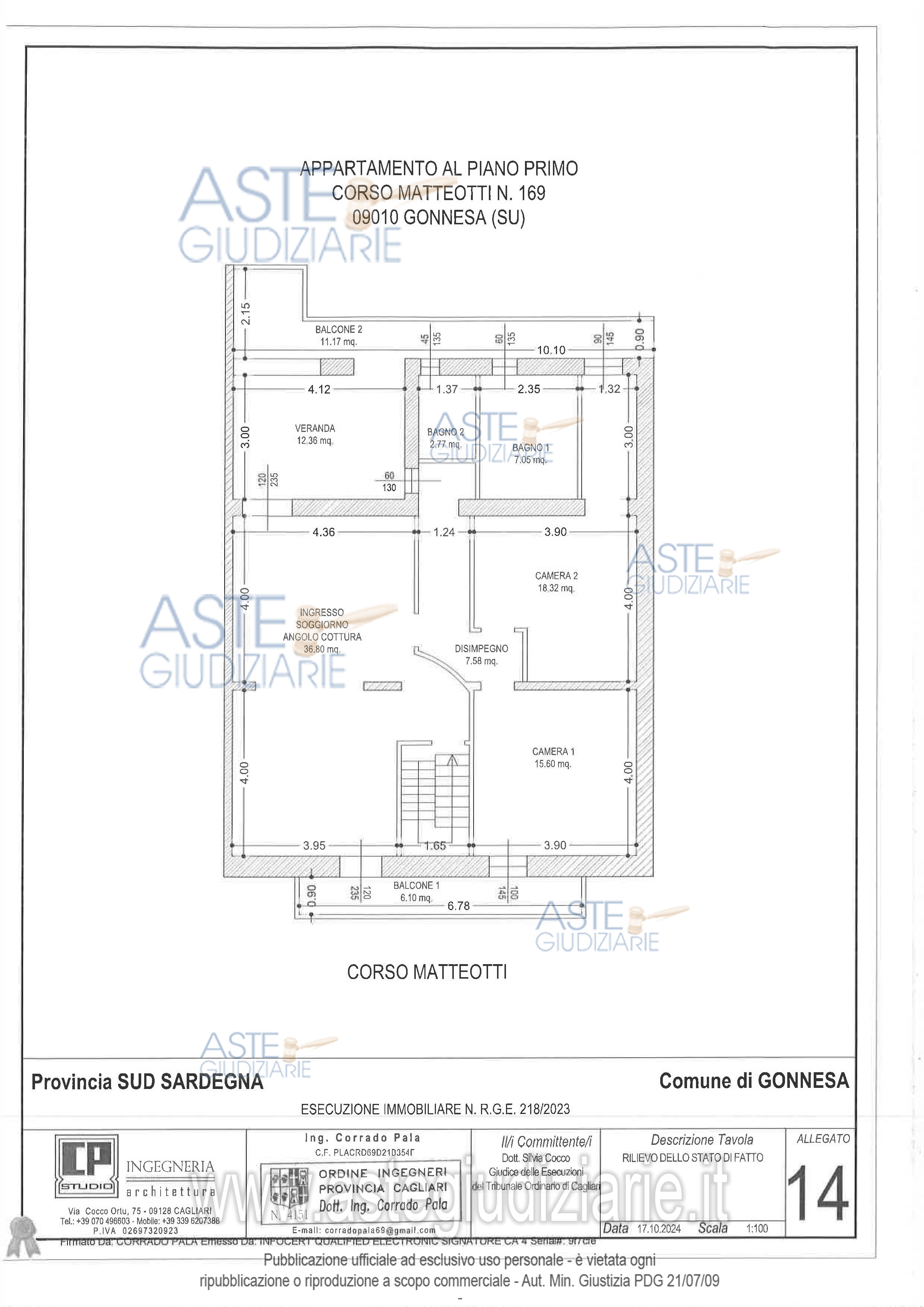 Planimetria del bene