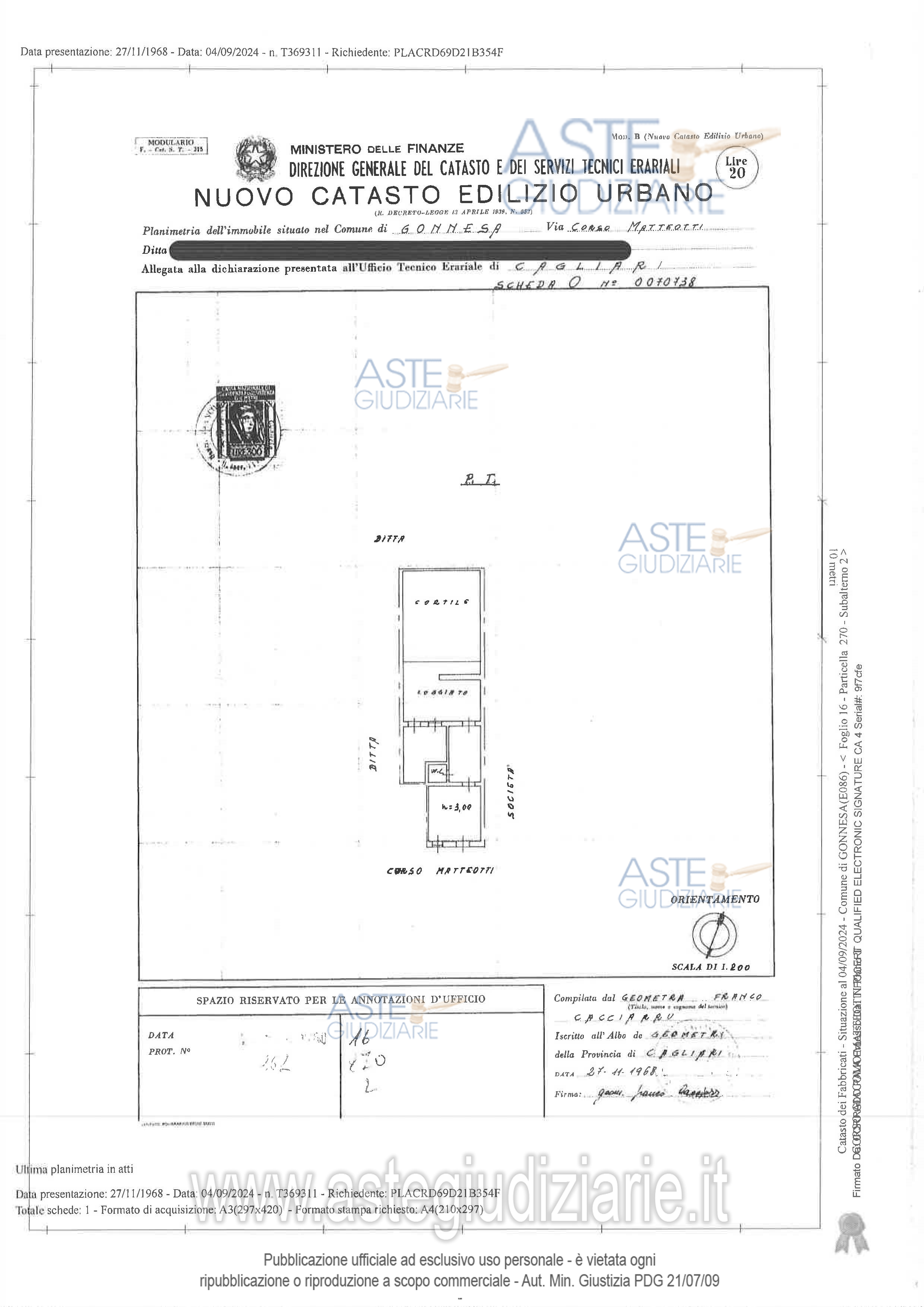 Planimetria del bene