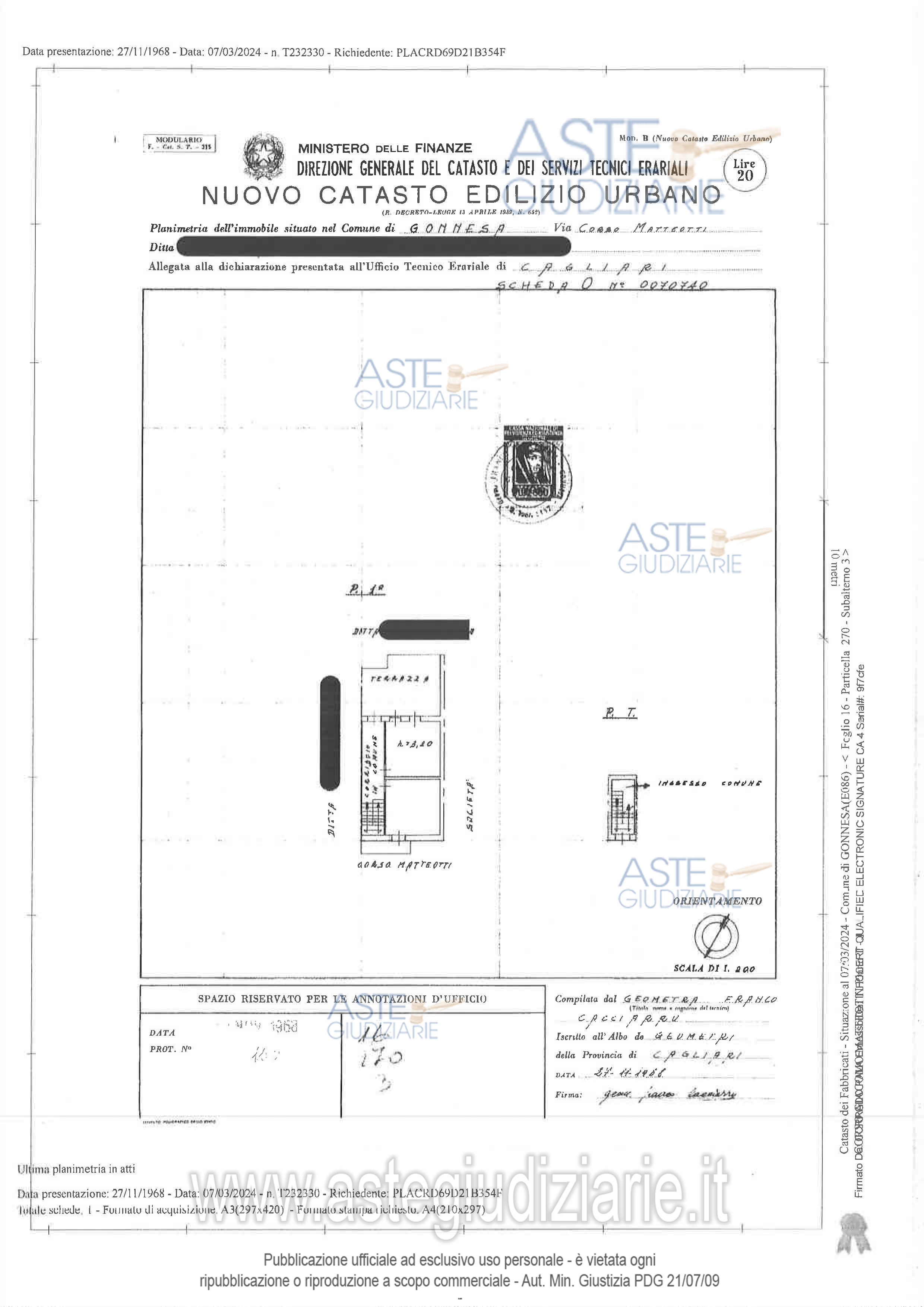 Planimetria del bene