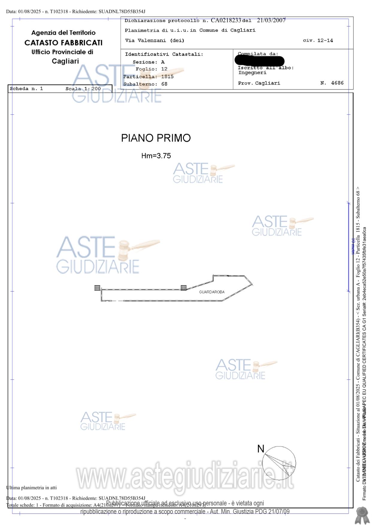 Planimetria del bene