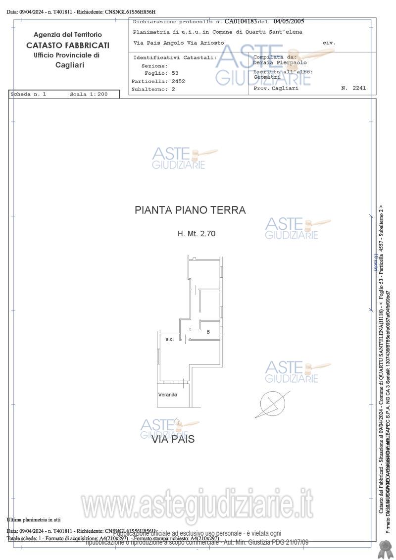 Planimetria del bene