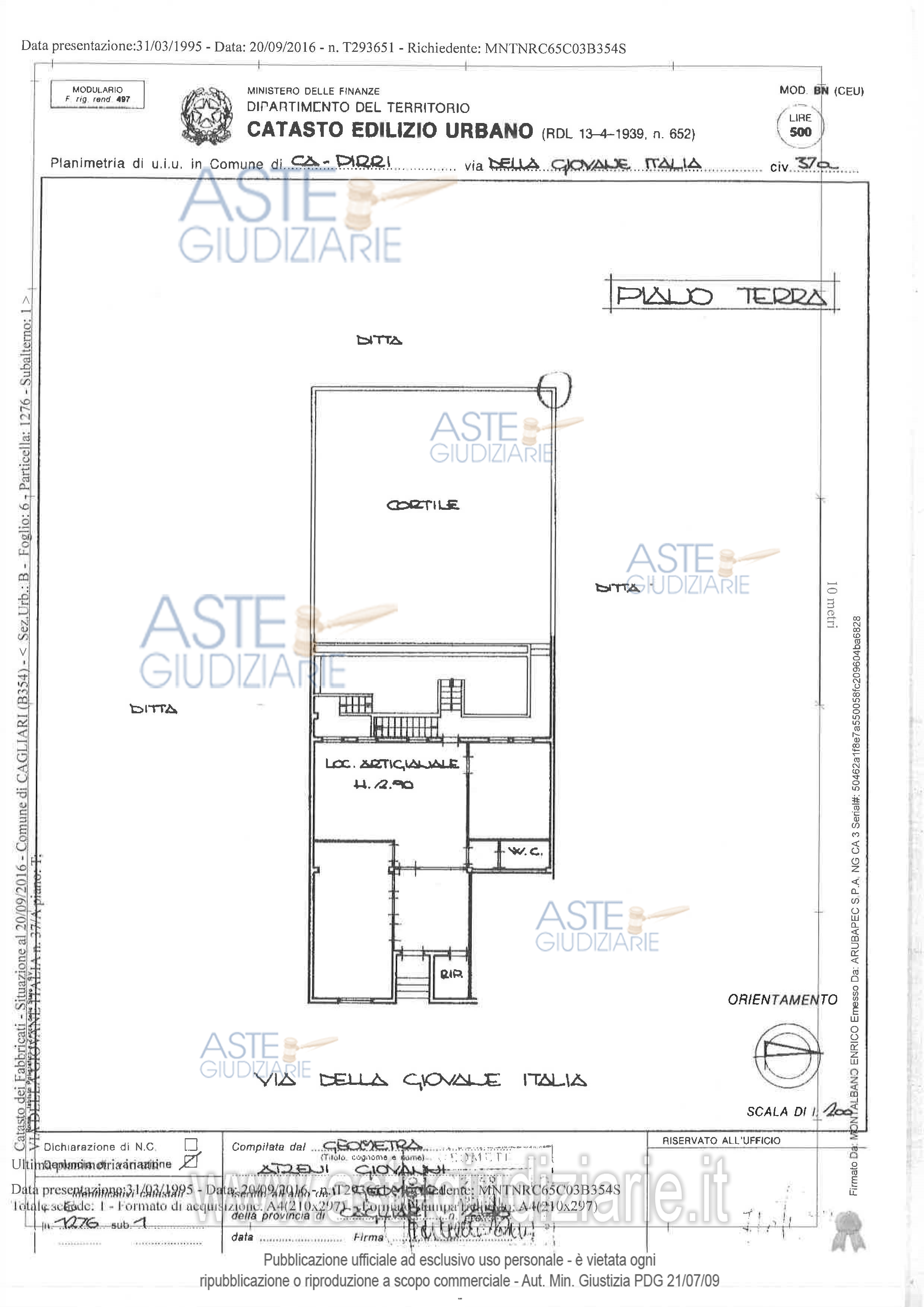 Planimetria del bene