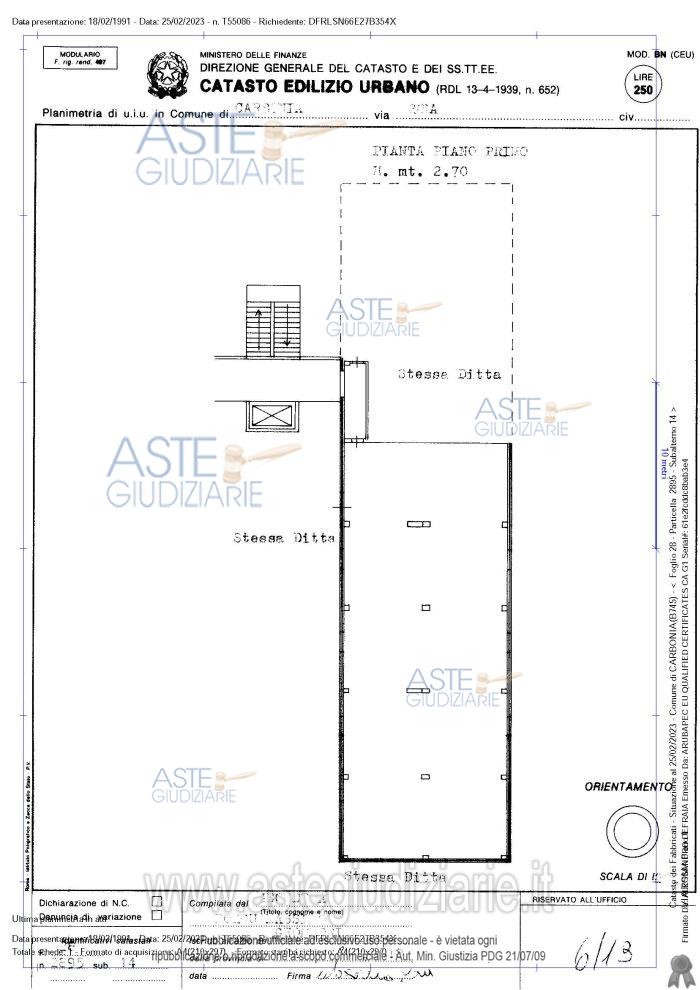 Planimetria del bene