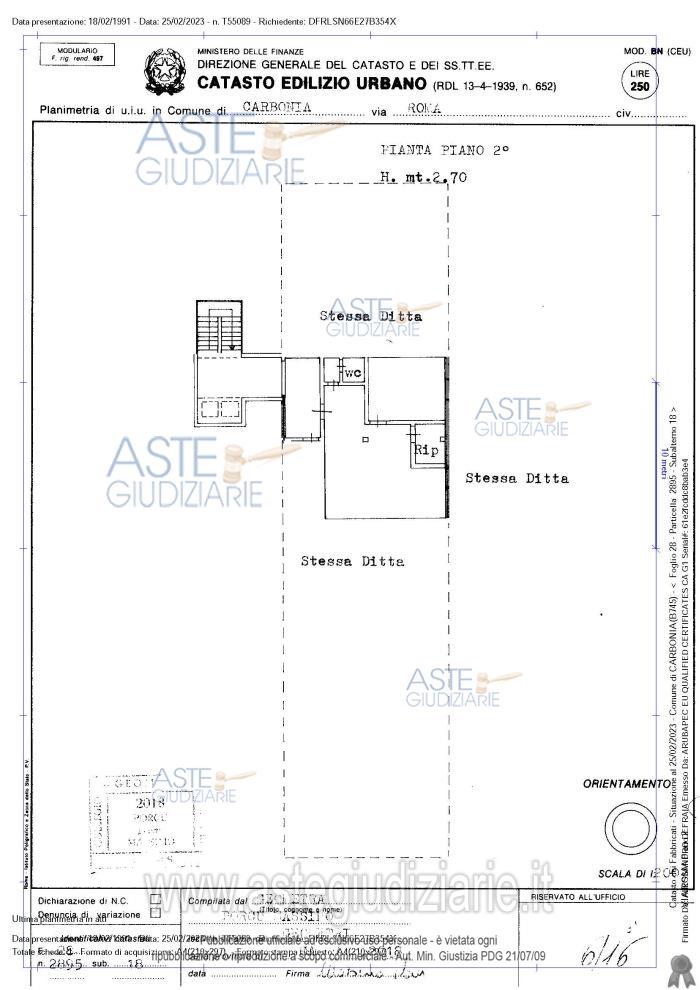 Planimetria del bene