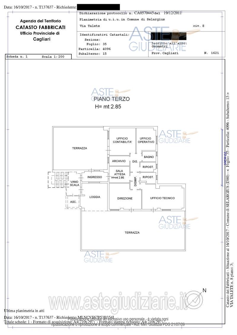 Planimetria del bene