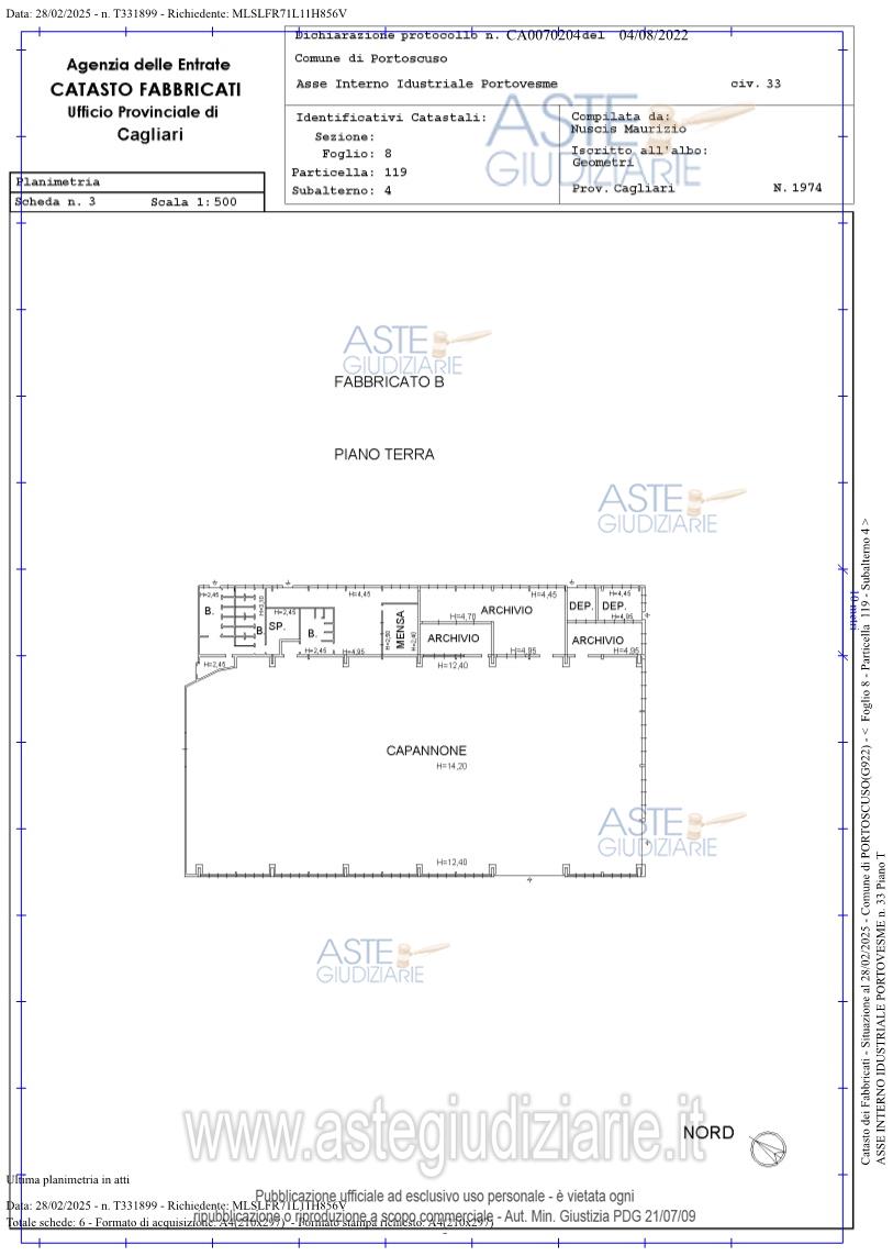 Planimetria del bene