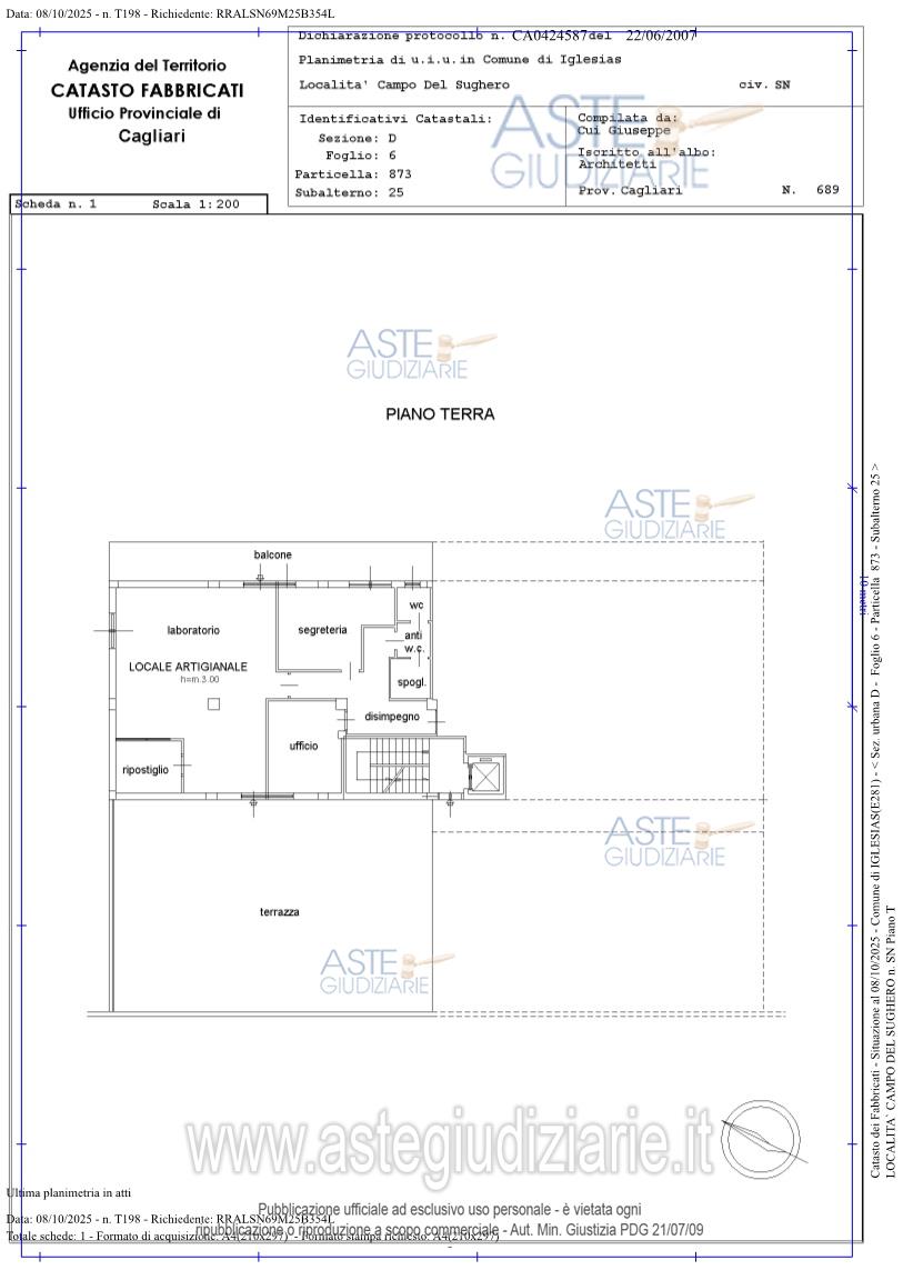 Planimetria del bene