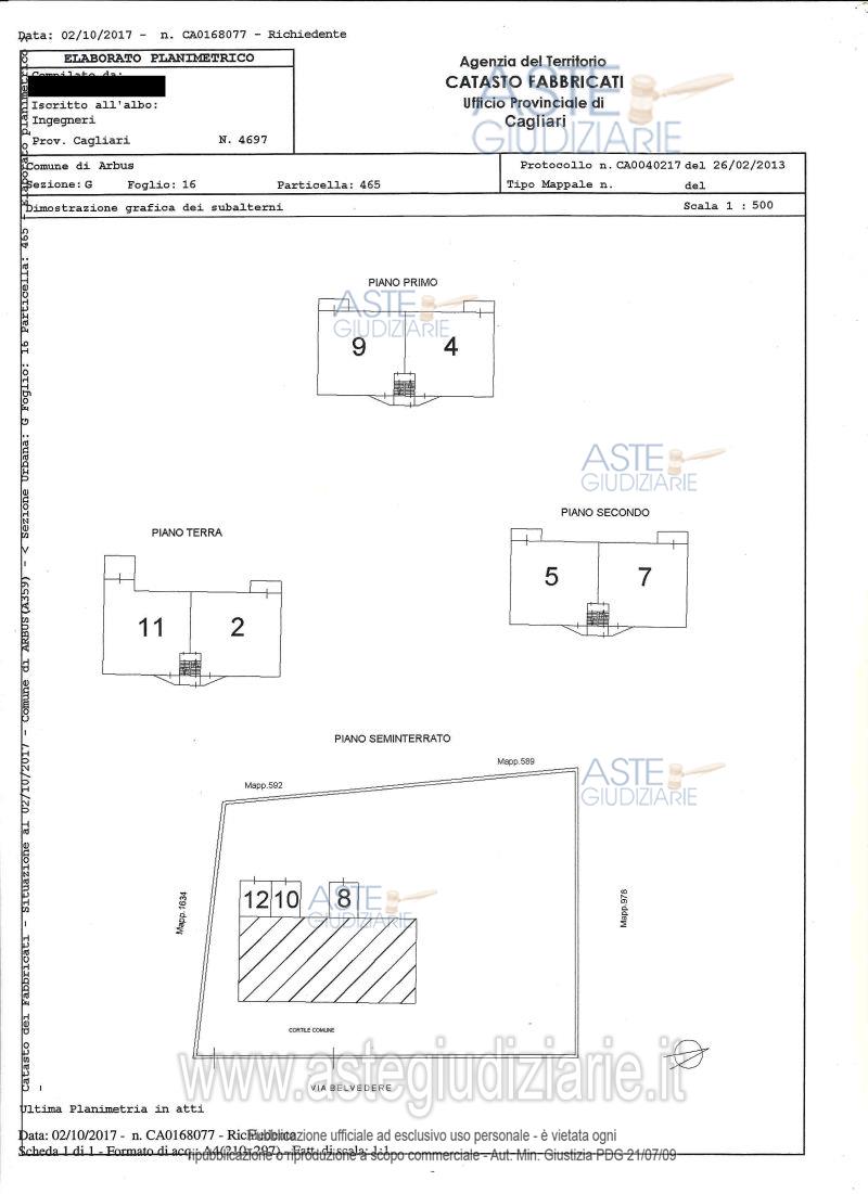 Planimetria del bene