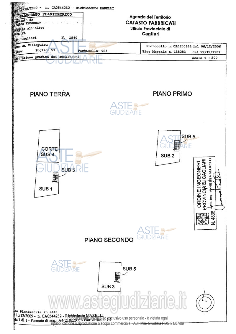 Planimetria del bene