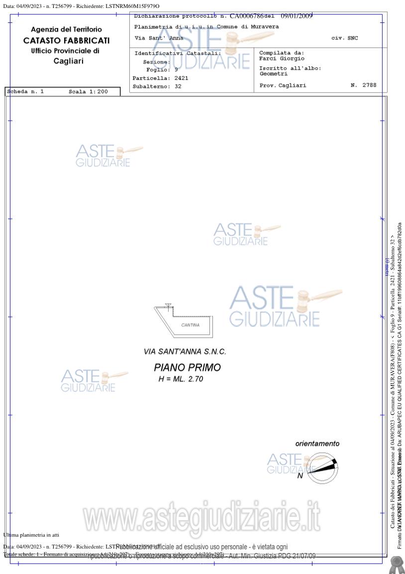 Planimetria del bene