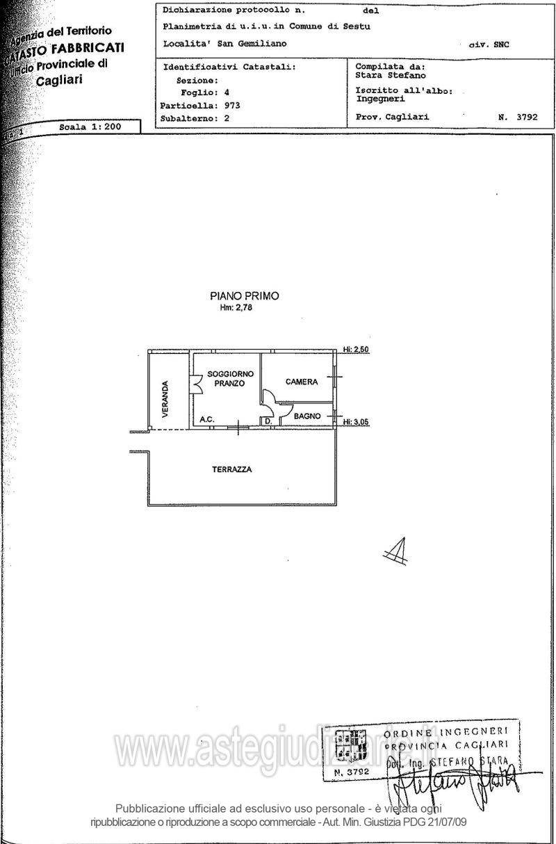 Planimetria del bene