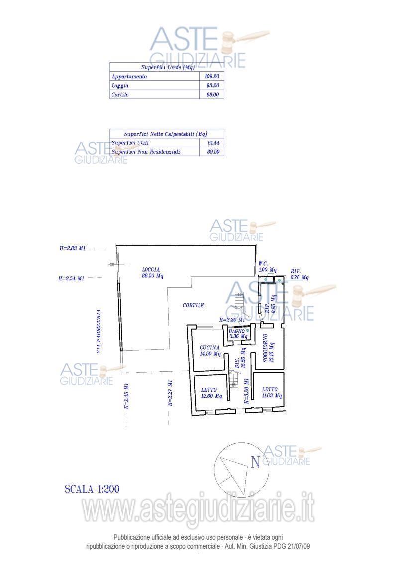 Planimetria del bene