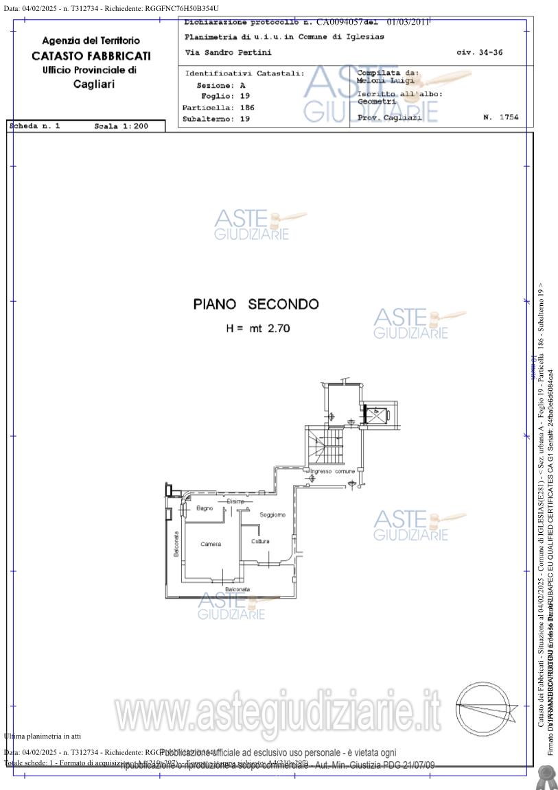 Planimetria del bene