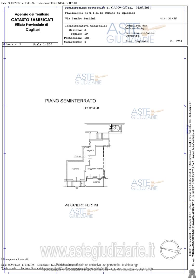 Planimetria del bene