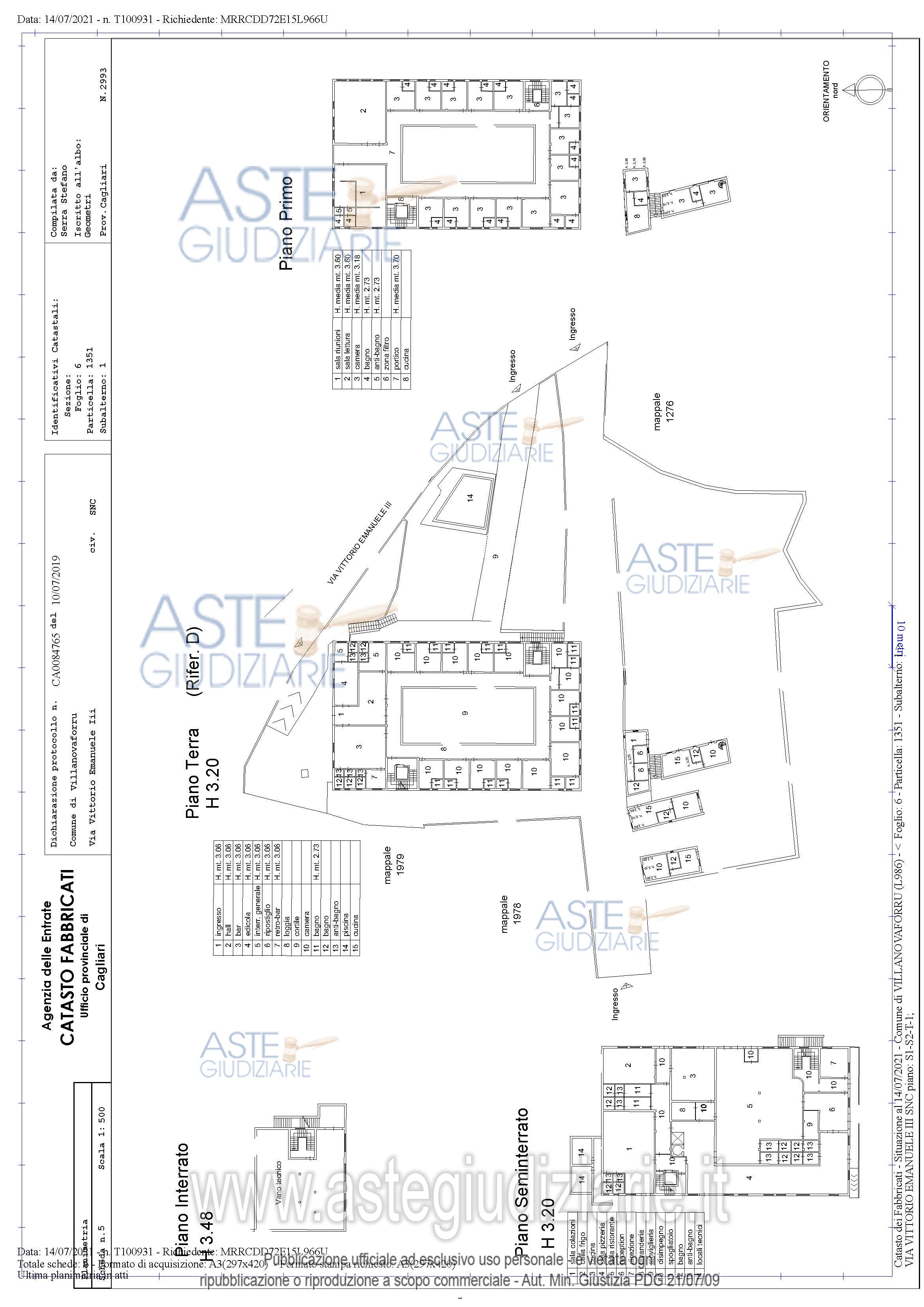 Planimetria del bene