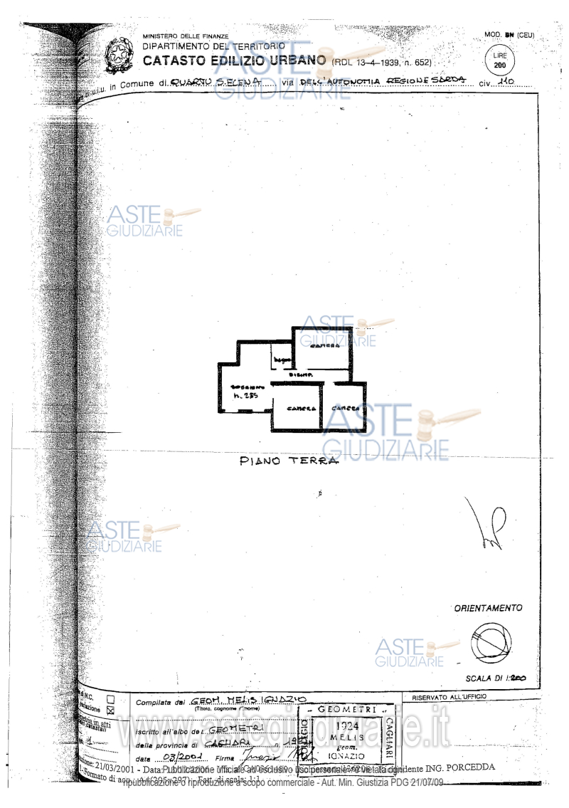 Planimetria del bene