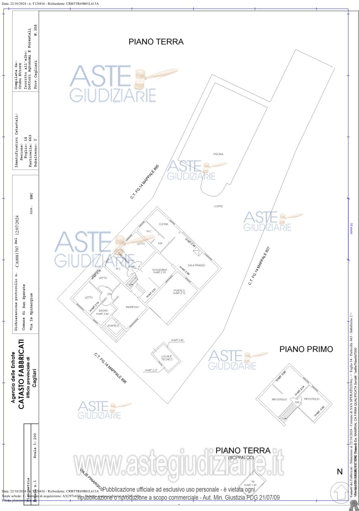 Planimetria del bene