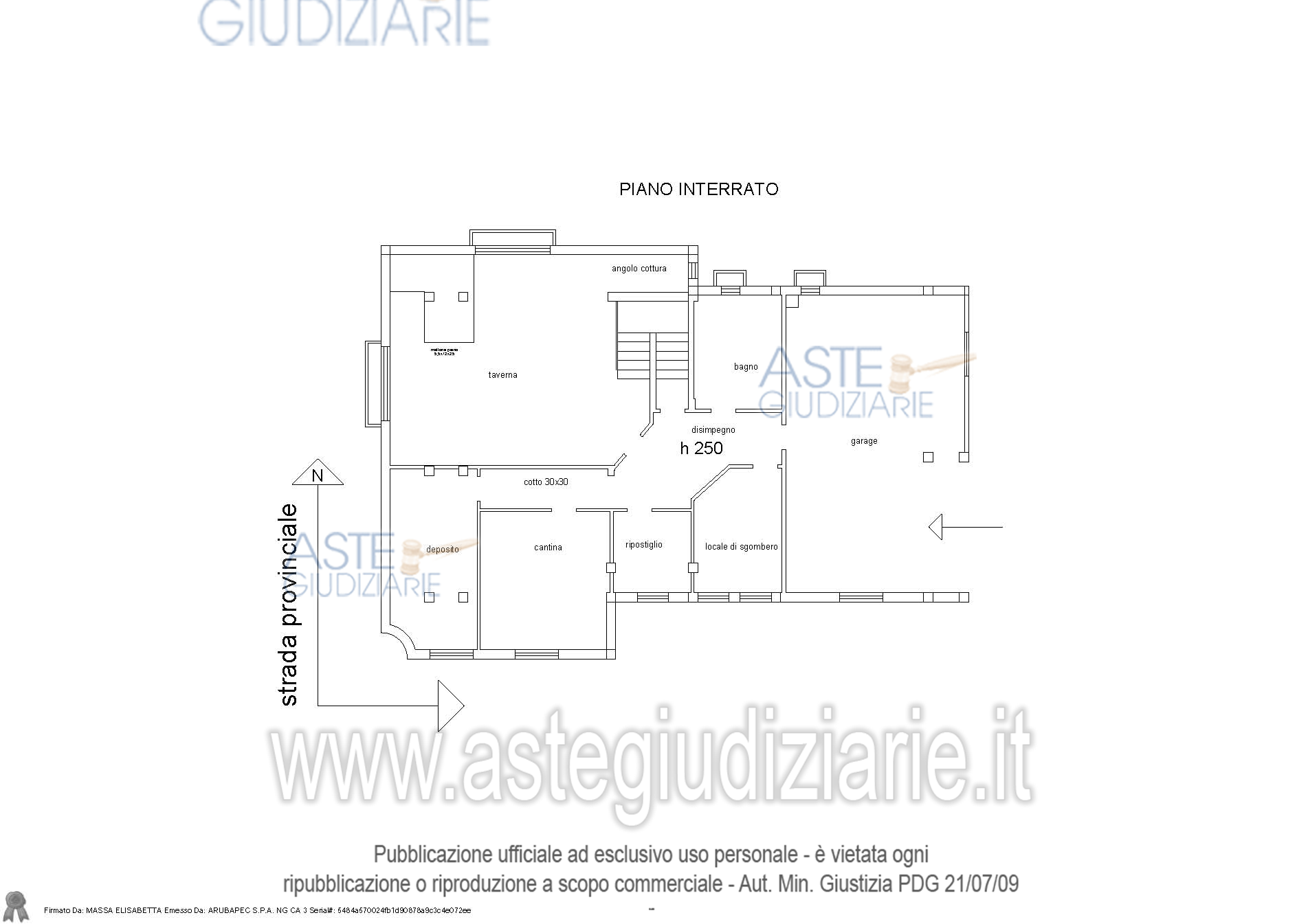 Planimetria del bene