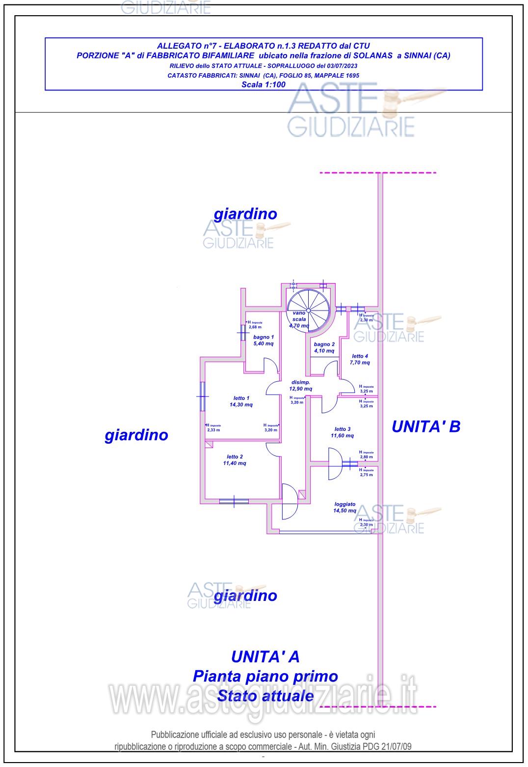 Planimetria del bene