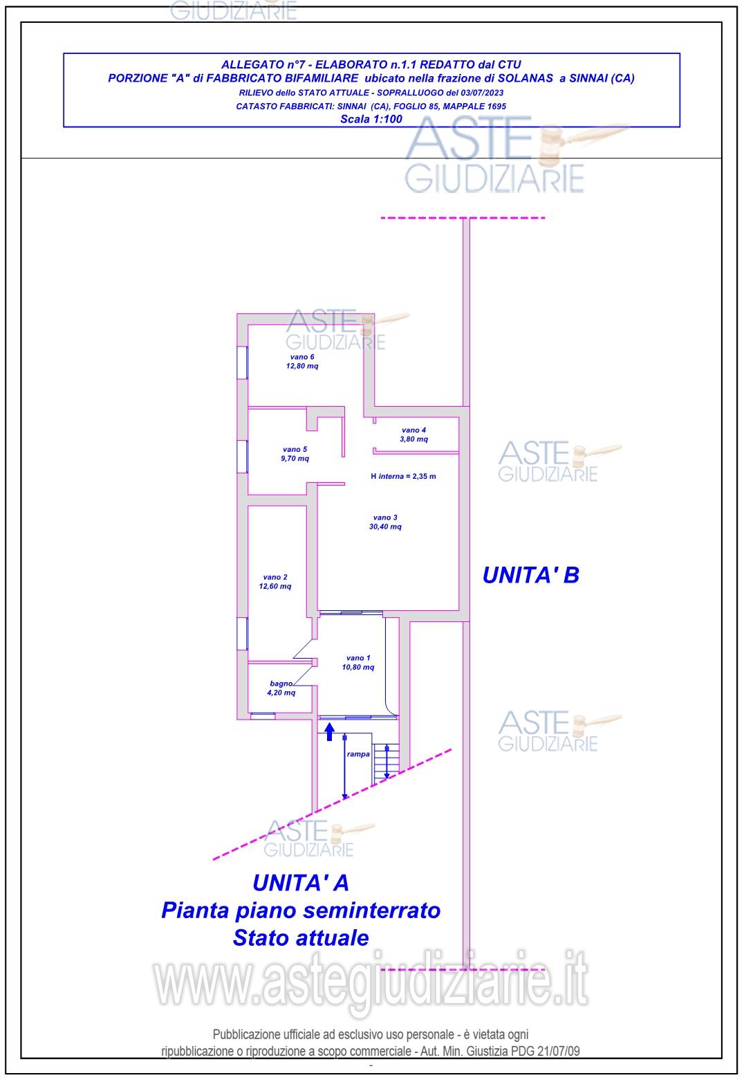 Planimetria del bene