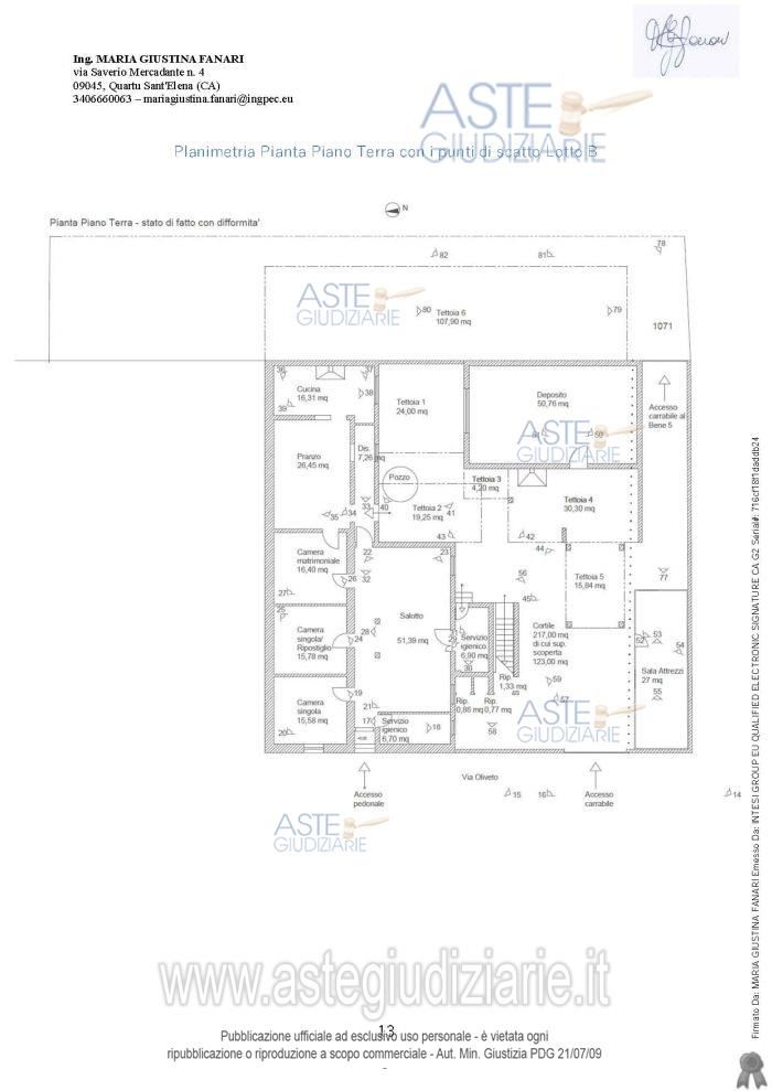 Planimetria del bene