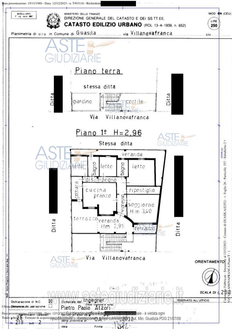 Planimetria del bene