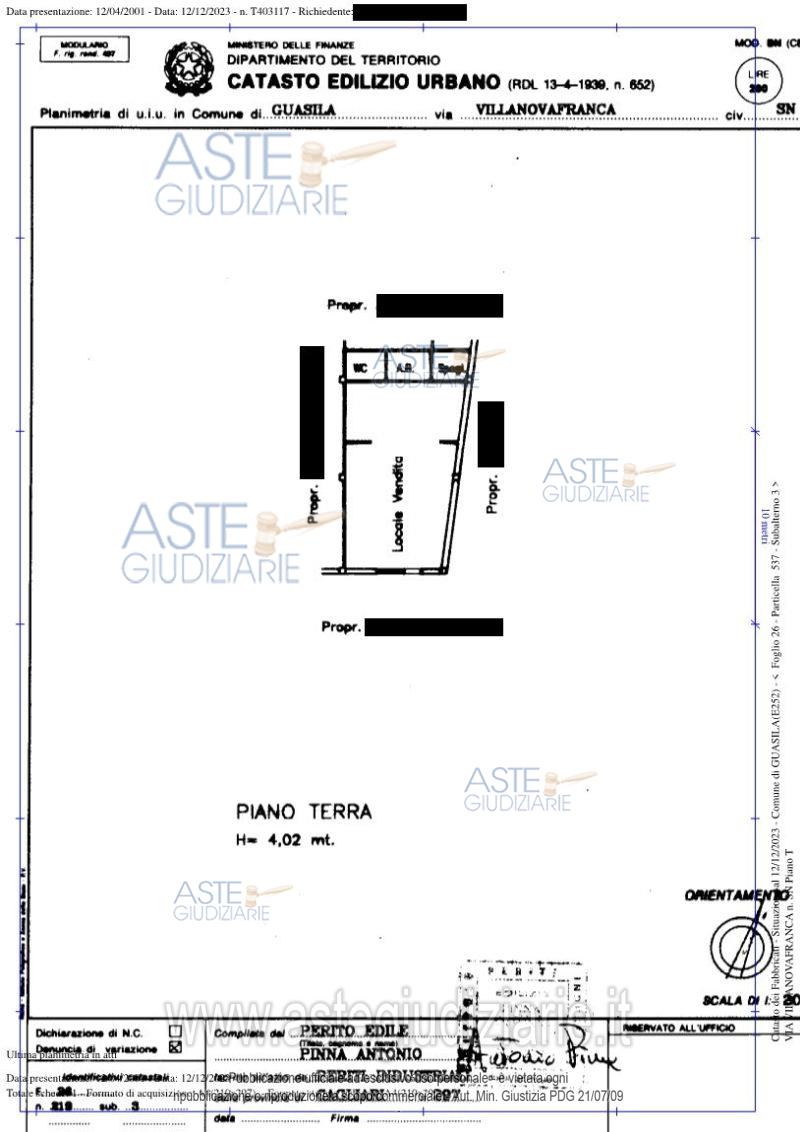 Planimetria del bene