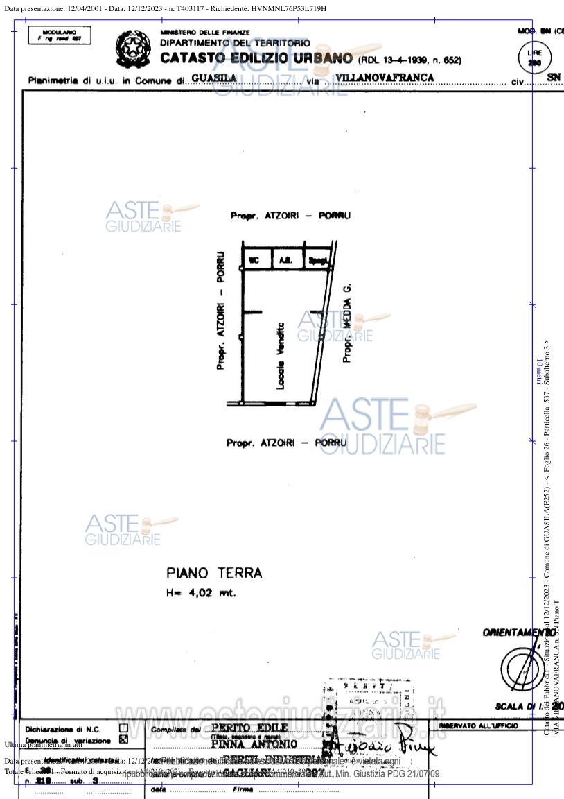 Planimetria del bene