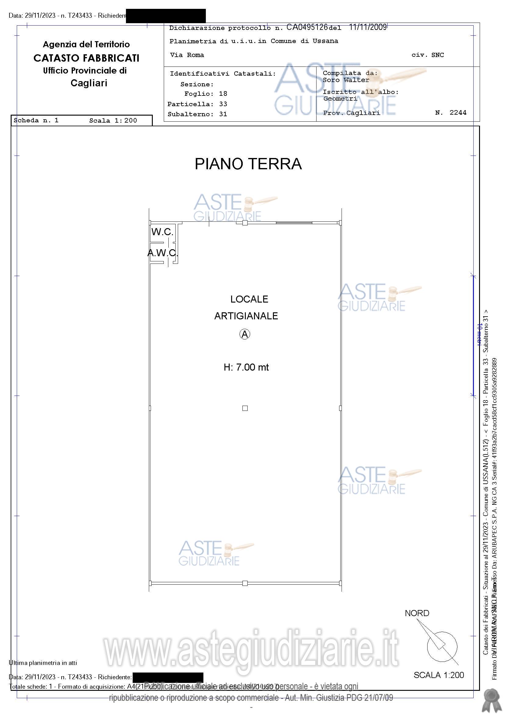 Planimetria del bene